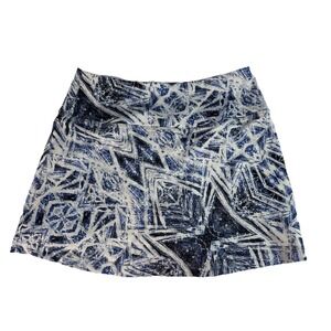 Inspire Activewear Barbara‎ Northrup Blue Geometric Skort Tennis Golf Women's S